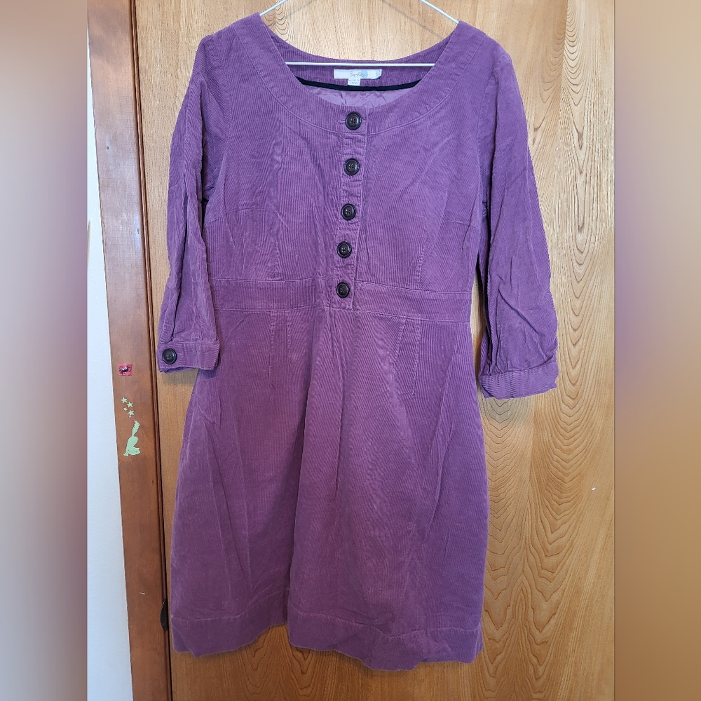 Boden purple corduroy women's dress size 12R.